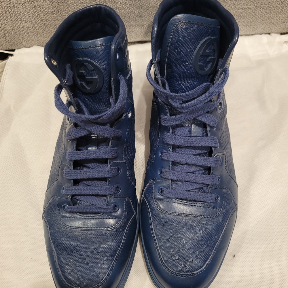 Gucci Men's Navy High-Top Sneakers